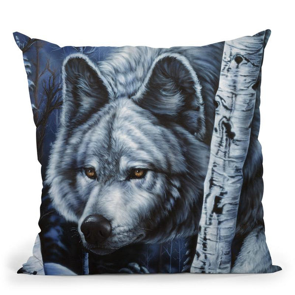 White Wolf Throw Pillow By Jenny Newland - All About Vibe