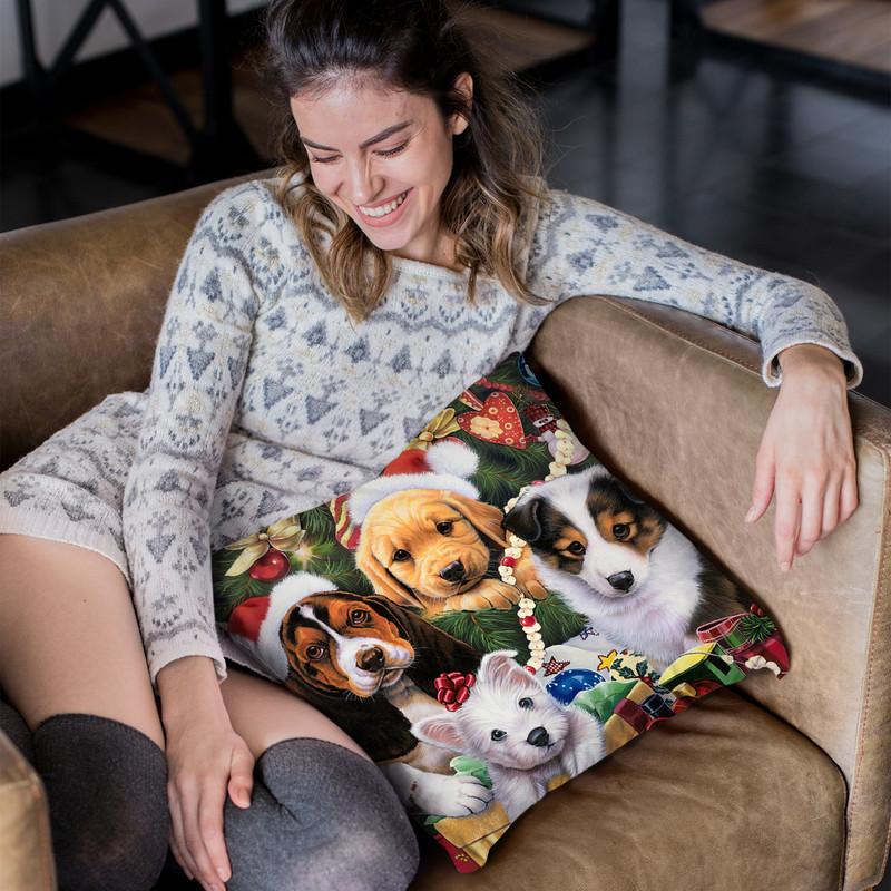 Puppy Surprise Throw Pillow By Jenny Newland - All About Vibe