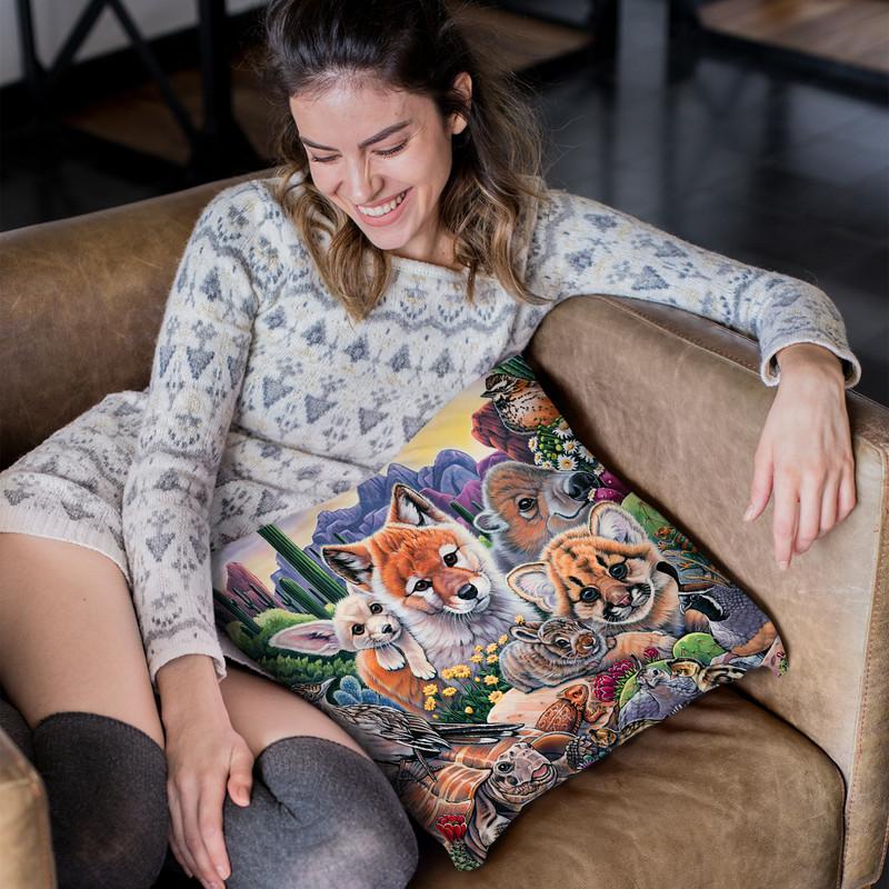 Desert Buddies Throw Pillow By Jenny Newland - All About Vibe