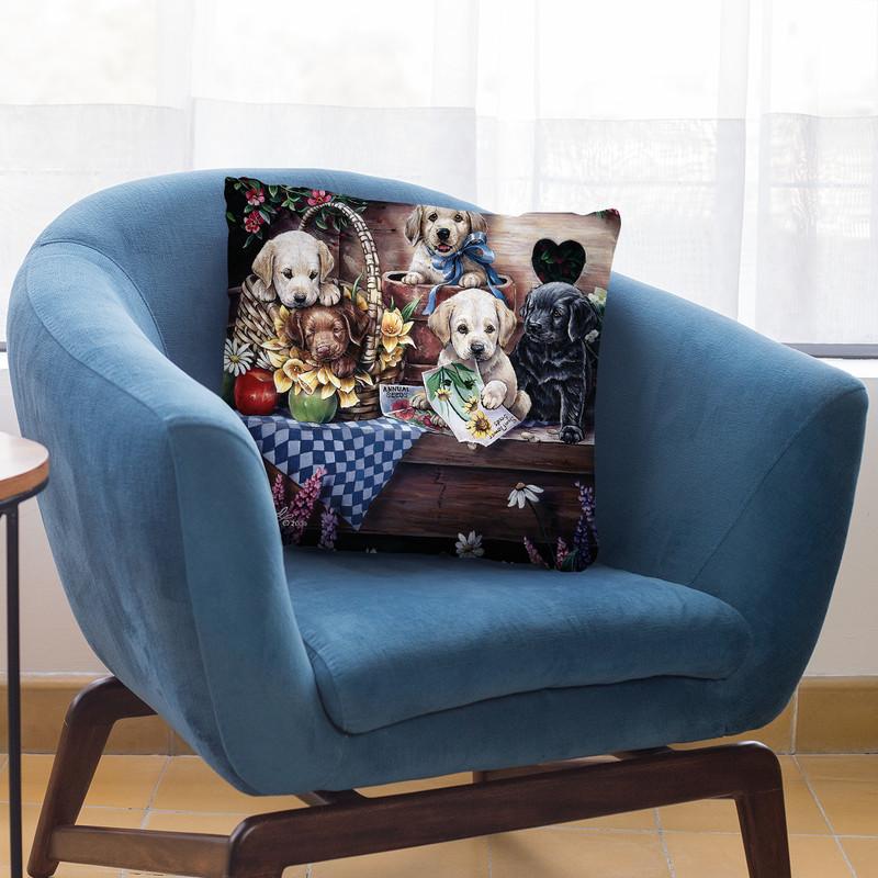 Five Puppies Throw Pillow By Jenny Newland - All About Vibe