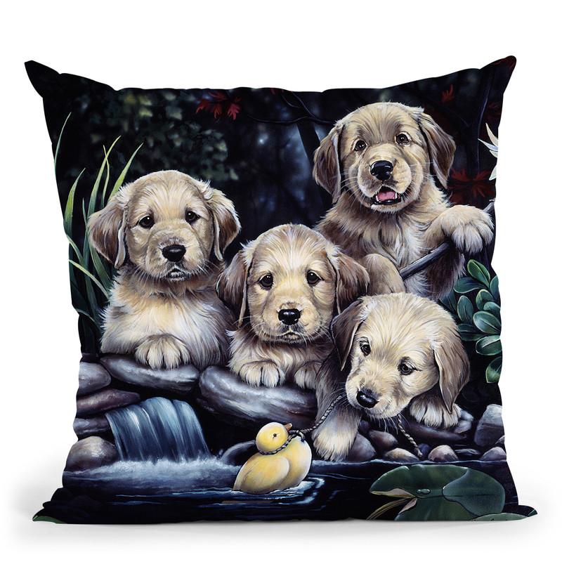 Puppies To The Rescue Throw Pillow By Jenny Newland - All About Vibe