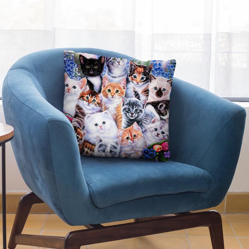 Kitten Collage Throw Pillow By Jenny Newland - All About Vibe