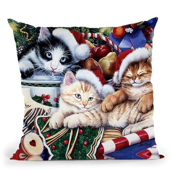 Meowy Christmas 2 Throw Pillow By Jenny Newland - All About Vibe