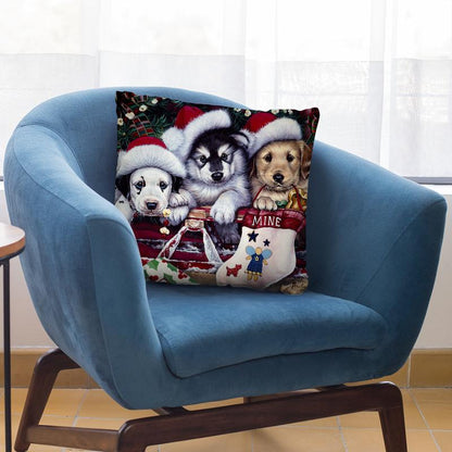 A Tail Wagging Christmas Throw Pillow By Jenny Newland - All About Vibe