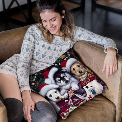 A Tail Wagging Christmas Throw Pillow By Jenny Newland - All About Vibe