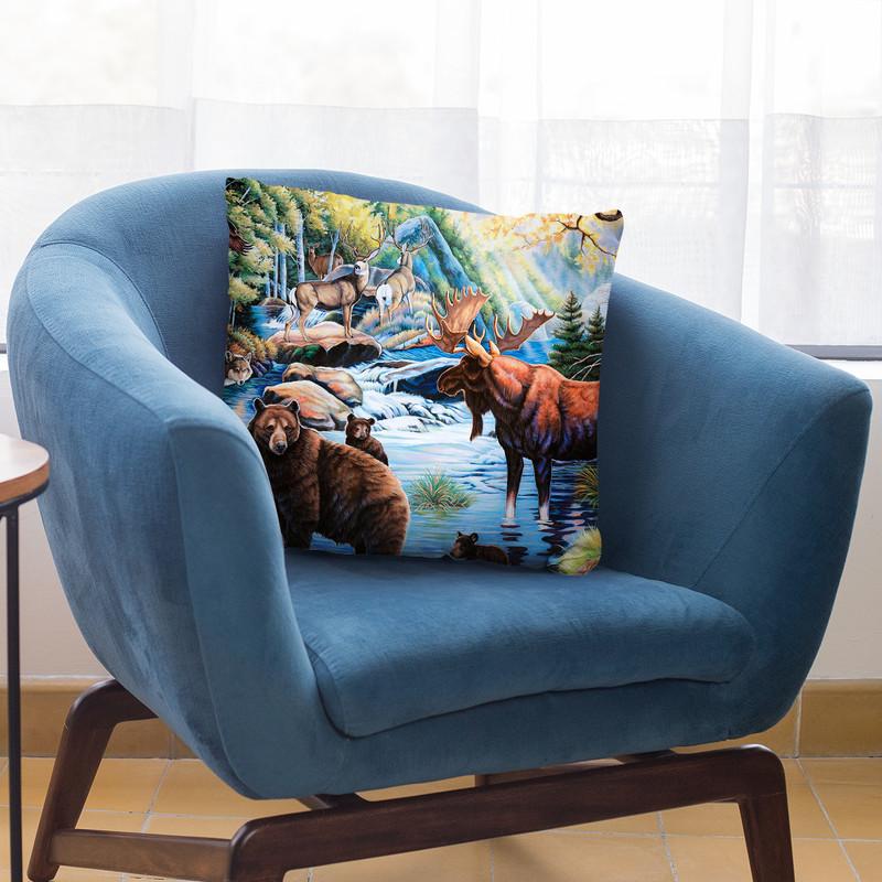 North American Wildlife Throw Pillow By Jenny Newland - All About Vibe