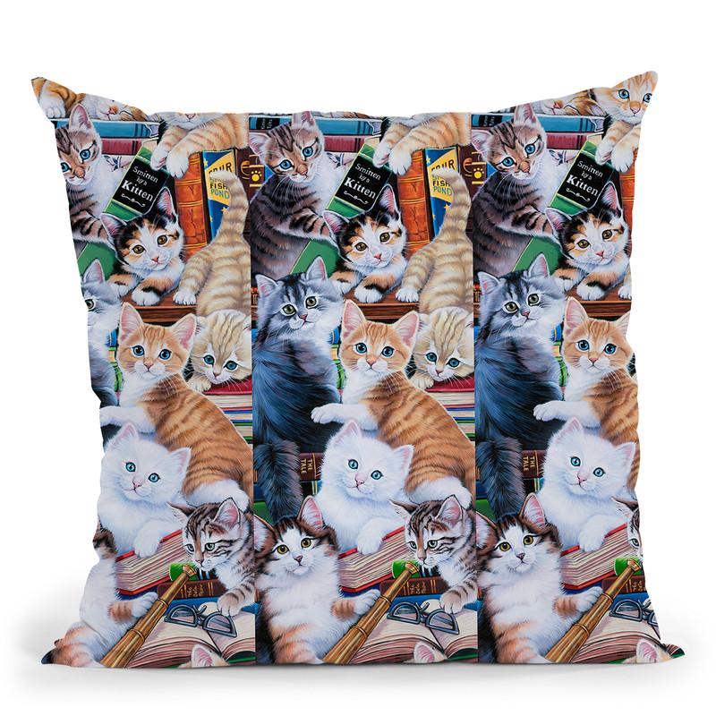 Cat Tower Throw Pillow By Jenny Newland - All About Vibe