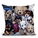 Puppy Party Throw Pillow By Jenny Newland - All About Vibe