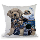 Puppy Tails Throw Pillow By Jenny Newland - All About Vibe