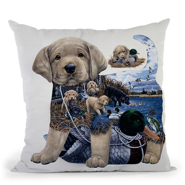 Puppy Tails Throw Pillow By Jenny Newland - All About Vibe