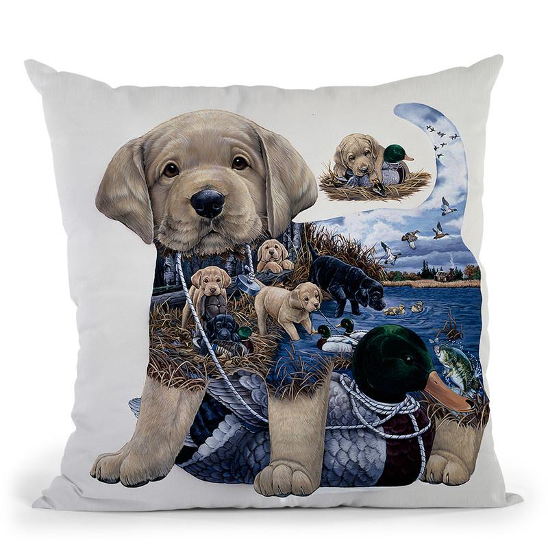 Puppy Tails Throw Pillow By Jenny Newland - All About Vibe