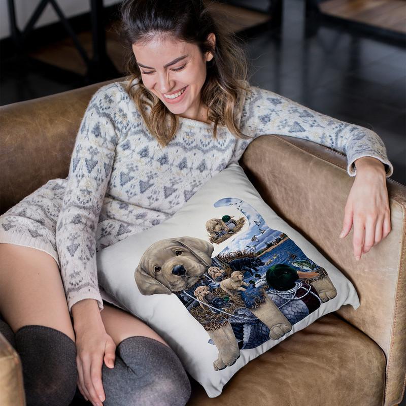 Puppy Tails Throw Pillow By Jenny Newland - All About Vibe