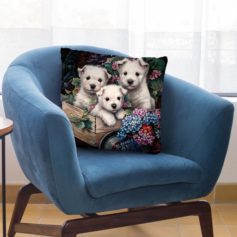 Lovable Westies Throw Pillow By Jenny Newland - All About Vibe