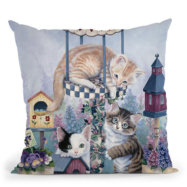 Cat Carousel Throw Pillow By Jenny Newland - All About Vibe