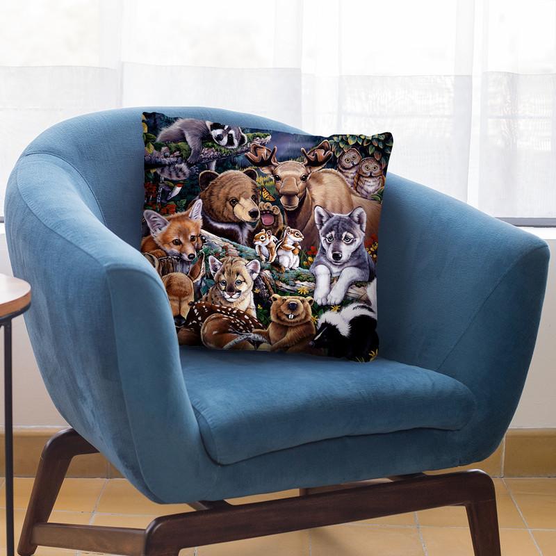 Forest Friends Throw Pillow By Jenny Newland - All About Vibe