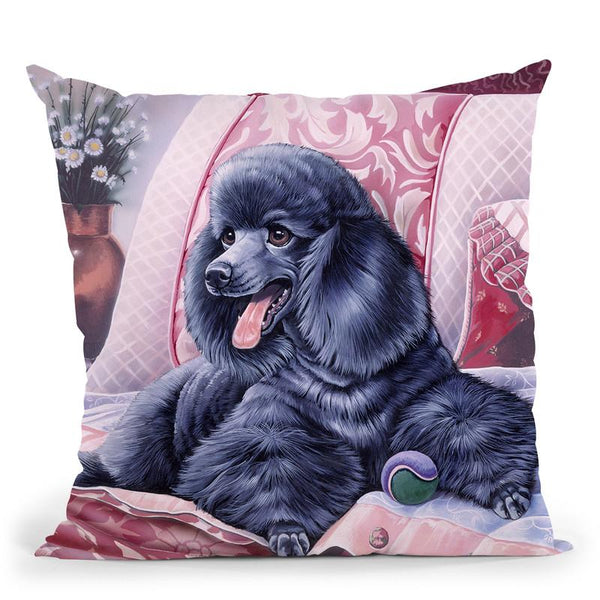 Black Poodle Throw Pillow By Jenny Newland - All About Vibe