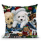 Curious Christmas Pups Throw Pillow By Jenny Newland - All About Vibe