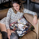 Christmas Kittens And All The Trim'Ns Throw Pillow By Jenny Newland - All About Vibe