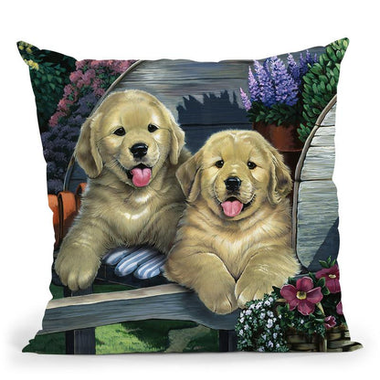 Wagging Along For The Ride Throw Pillow By Jenny Newland - All About Vibe