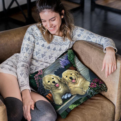 Wagging Along For The Ride Throw Pillow By Jenny Newland - All About Vibe