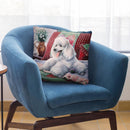 White Poodle Throw Pillow By Jenny Newland - All About Vibe