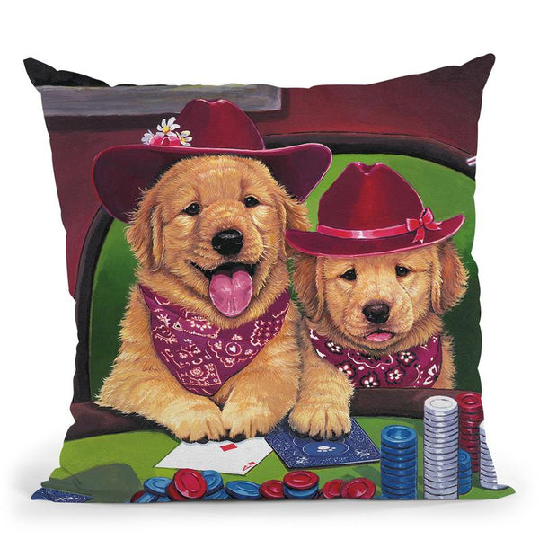 Poker Dogs Throw Pillow By Jenny Newland - All About Vibe
