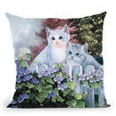 Kittens In The Master'S Garden Throw Pillow By Jenny Newland - All About Vibe