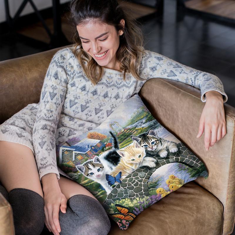 A Purrfect Day Throw Pillow By Jenny Newland - All About Vibe