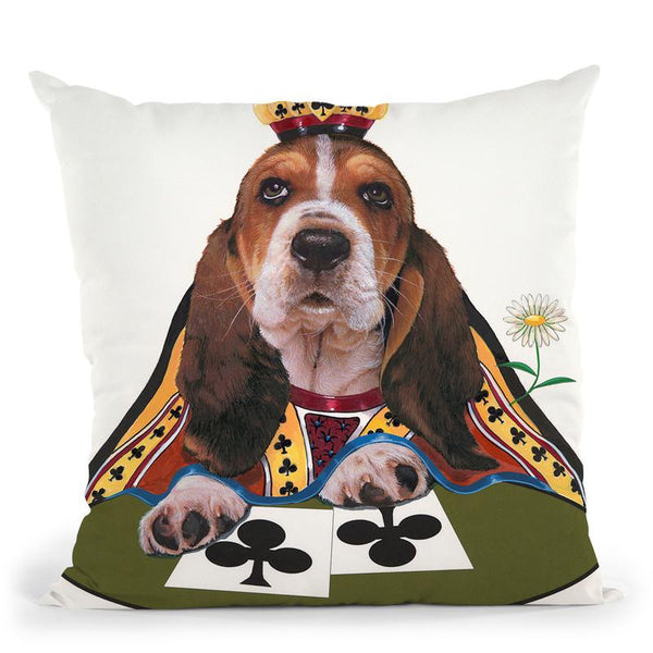 Queen Of Clubs Throw Pillow By Jenny Newland - All About Vibe