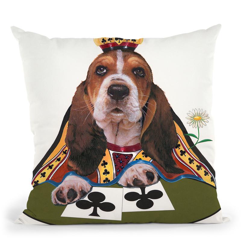 Queen Of Clubs Throw Pillow By Jenny Newland - All About Vibe