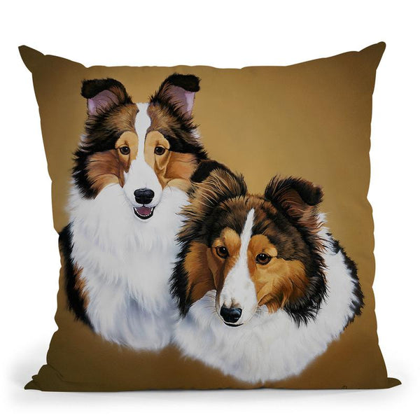 Collies 1 Throw Pillow By Jenny Newland - All About Vibe