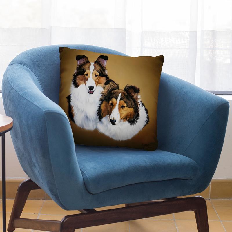 Collies 1 Throw Pillow By Jenny Newland - All About Vibe