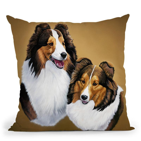 Collies 2 Throw Pillow By Jenny Newland - All About Vibe