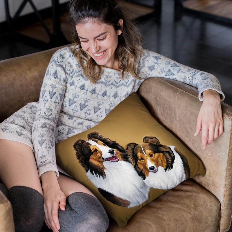 Collies 2 Throw Pillow By Jenny Newland - All About Vibe