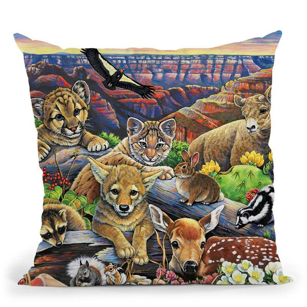 Grand Canyon Babies Throw Pillow By Jenny Newland - All About Vibe