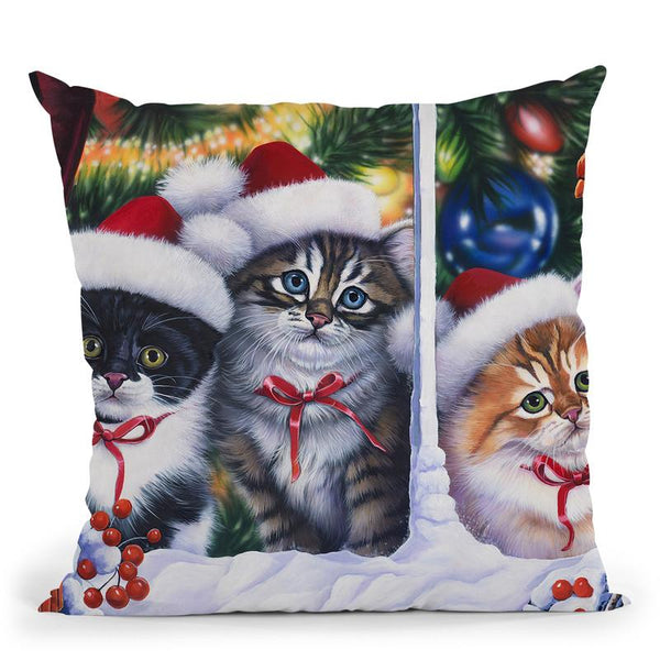 Cats In Window Throw Pillow By Jenny Newland - All About Vibe