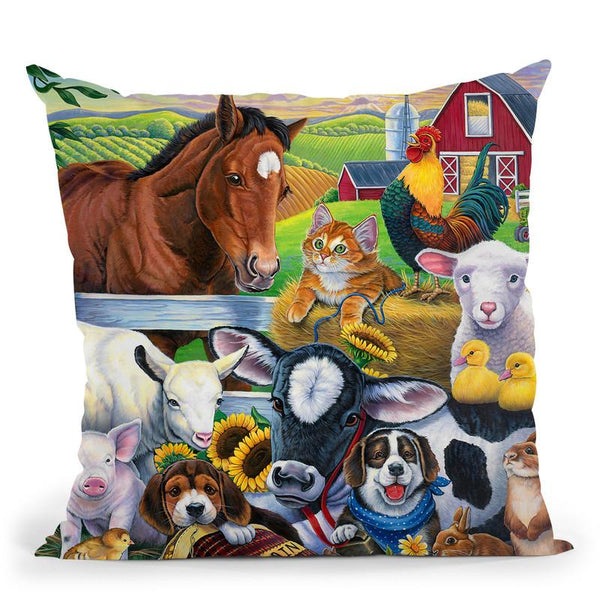 Farm Friends Throw Pillow By Jenny Newland - All About Vibe