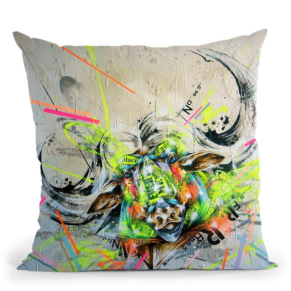 Confront Throw Pillow By Taka Sudo - All About Vibe