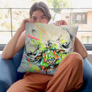 Confront Throw Pillow By Taka Sudo - All About Vibe