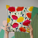 Cheerful Poppies Throw Pillow By Carrie Schmitt - All About Vibe