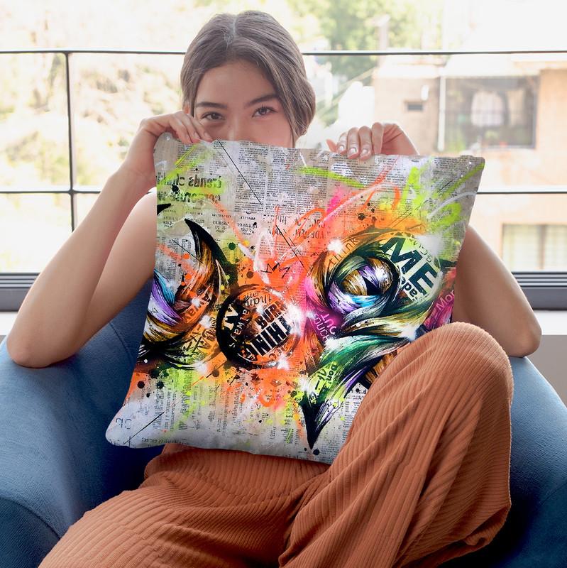 Word Throw Pillow By Taka Sudo - All About Vibe