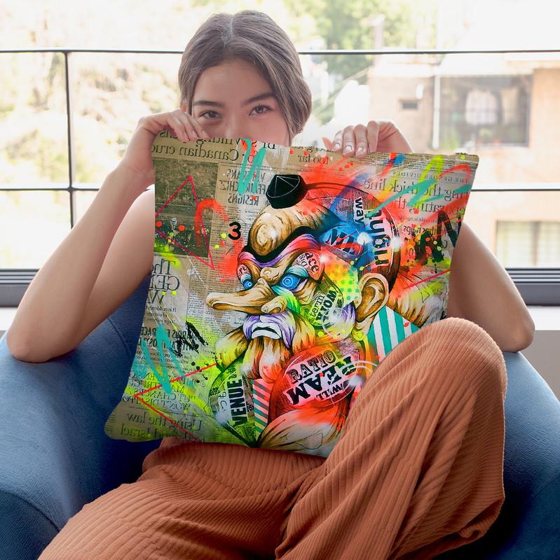 Tengu Throw Pillow By Taka Sudo - All About Vibe