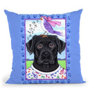 Black Lab Music Lover Throw Pillow By Tomoyo Pitcher - All About Vibe