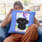 Black Lab Music Lover Throw Pillow By Tomoyo Pitcher - All About Vibe
