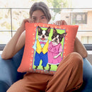 Boston Terrier Couple Throw Pillow By Tomoyo Pitcher - All About Vibe