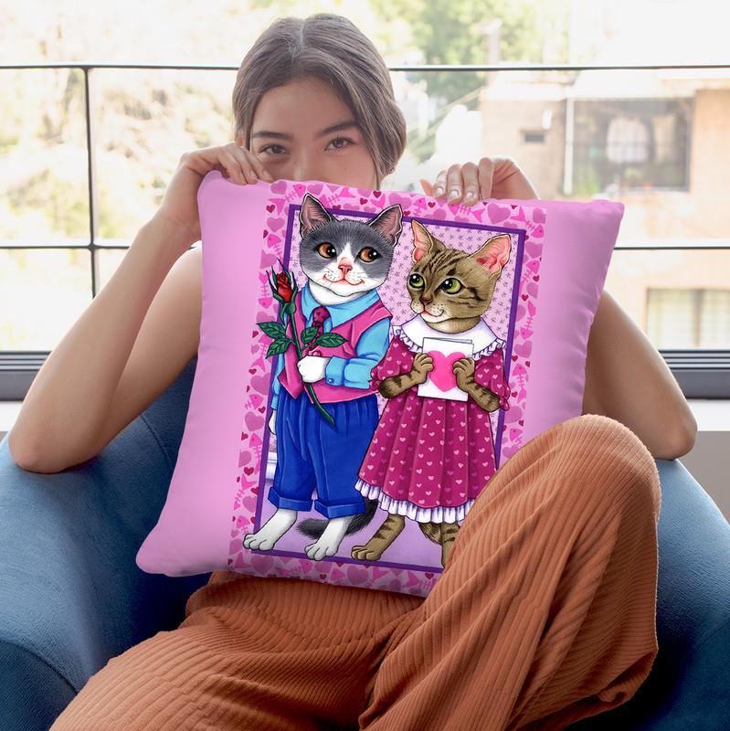 Cat Lovers Throw Pillow By Tomoyo Pitcher - All About Vibe