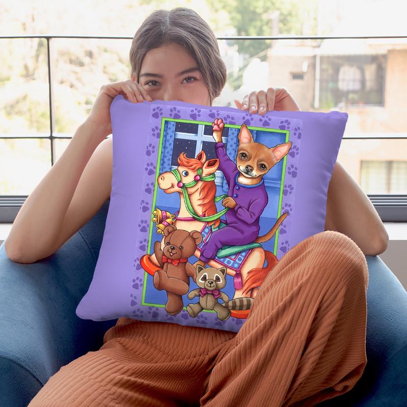 Chihuahua Toys Throw Pillow By Tomoyo Pitcher - All About Vibe