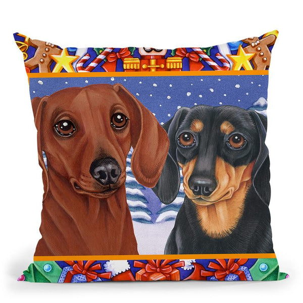 Christmas Border Throw Pillow By Tomoyo Pitcher - All About Vibe