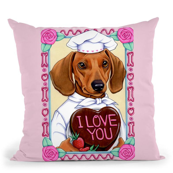 Dachshund Baker Throw Pillow By Tomoyo Pitcher - All About Vibe