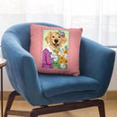 Golden Retriever Bouquet Throw Pillow By Tomoyo Pitcher - All About Vibe